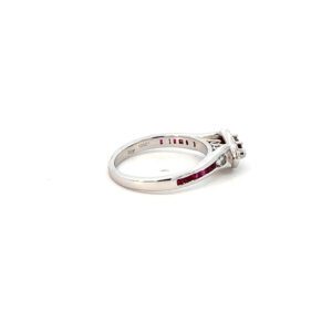 Alternative view of Ruby Marquis Shape Ring Set in 14Kt White Gold