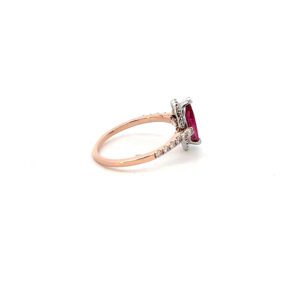 Alternative view of Ruby Marquis Shape Halo Ring Set in 14Kt Rose Gold