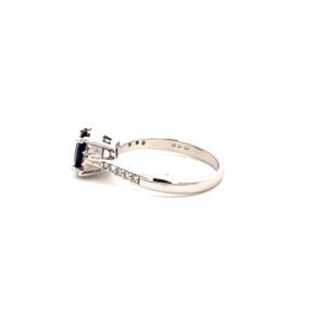 Alternative view of Sapphire Round Shape Hidden Halo Ring Set in 14 Kt White Gold